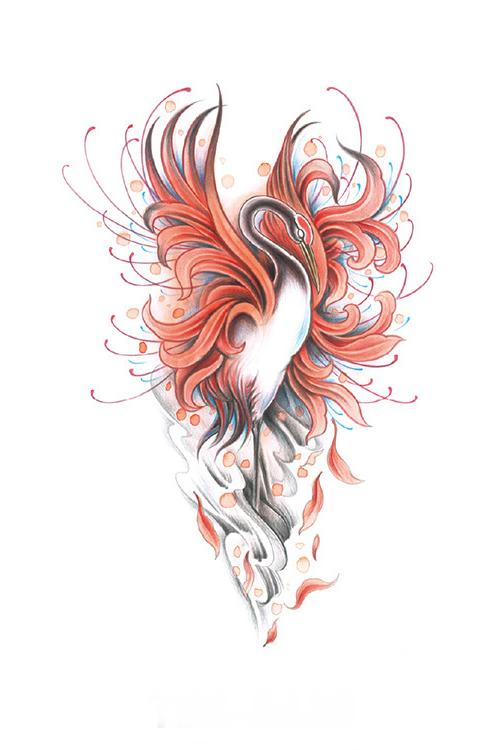 Crane of Higanban Temporary Tattoo - INKARTISAN