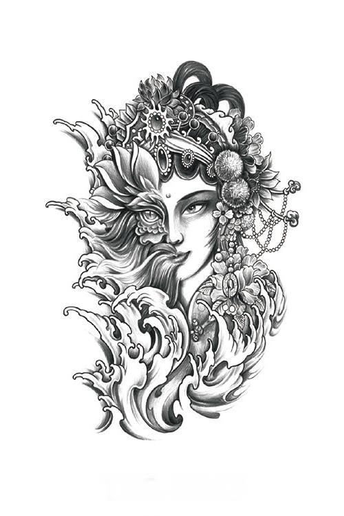 Mystic Flowing Veil Temporary Tattoo - INKARTISAN