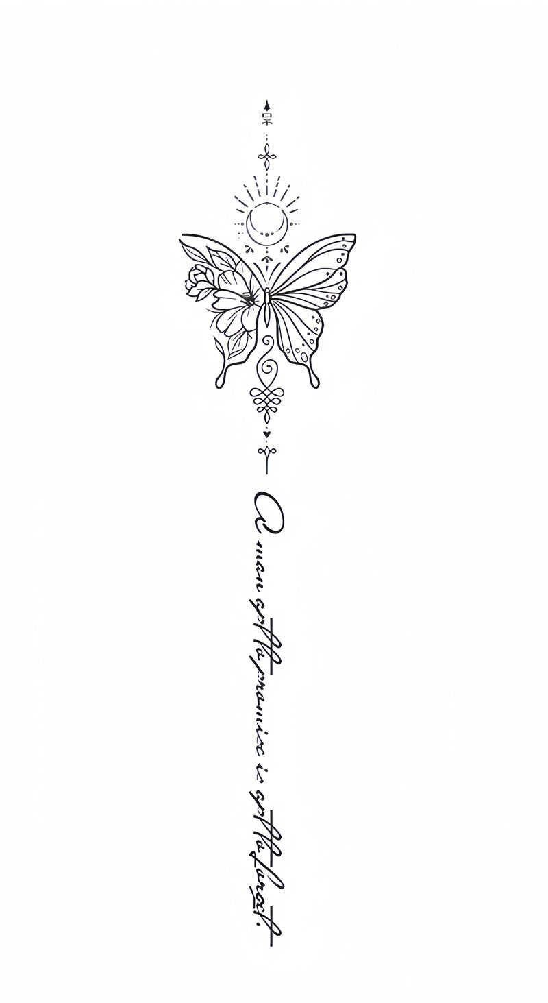 Promise & Forget Butterfly Temporary Tattoos for Spine