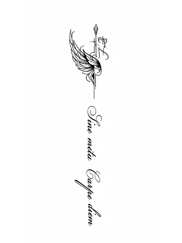 ​Fearless Wing Temporary Tattoo for Spine - INKARTISAN