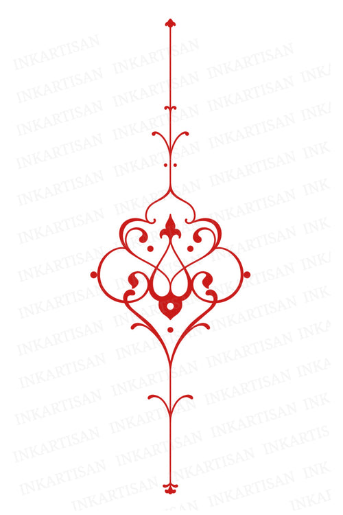 Crimson Lacework Temporary Tattoo - INKARTISAN