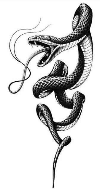 Serpent Coil temporary tattoo - INKARTISAN 