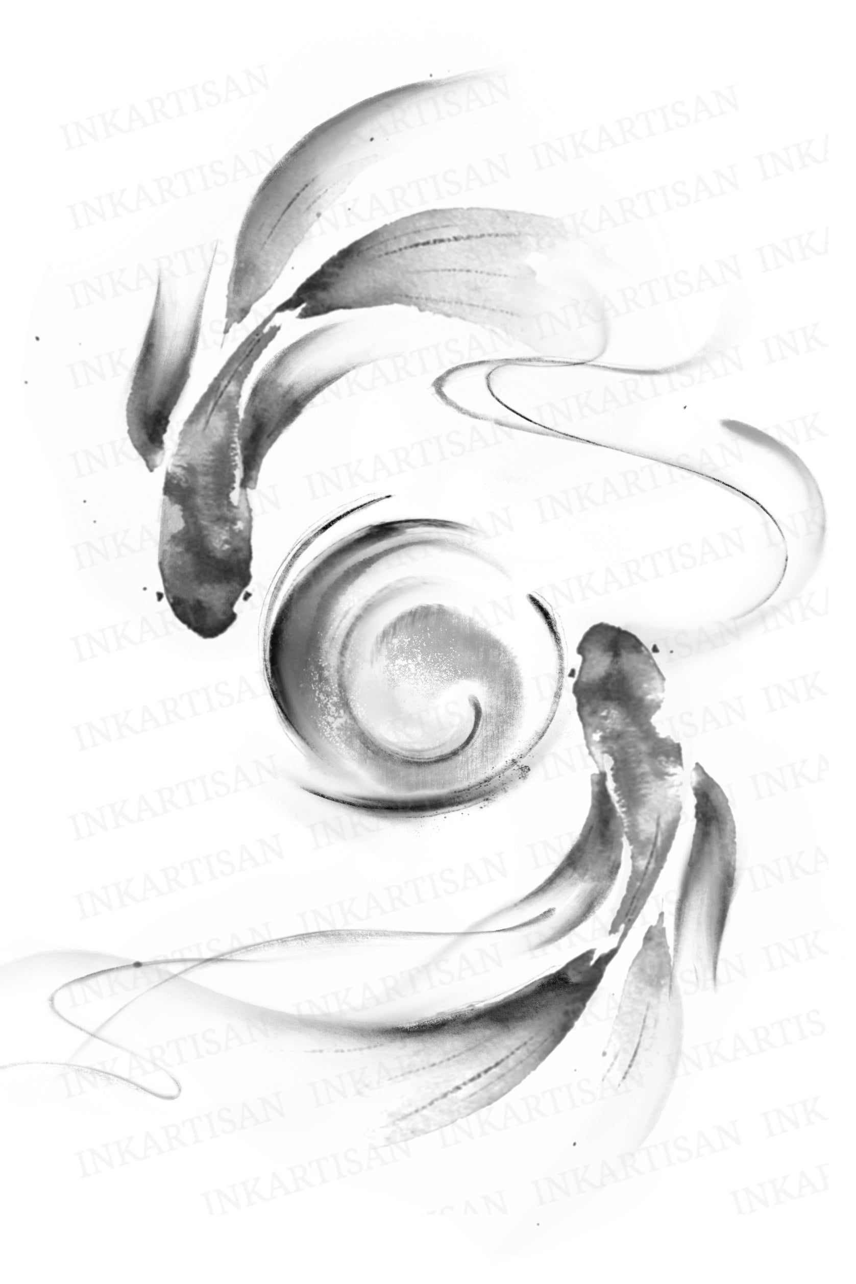 Goldfish Spiral Temporary Tattoo - INKARTISAN