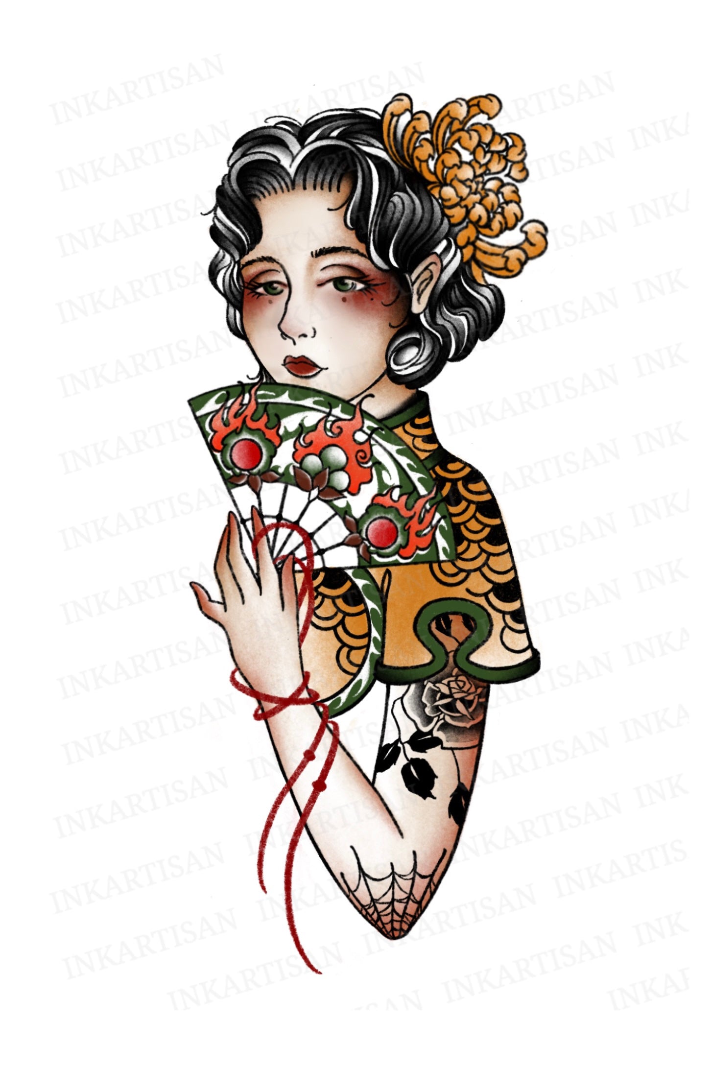 Peerless Elegance Temporary Tattoo - INKARTISAN