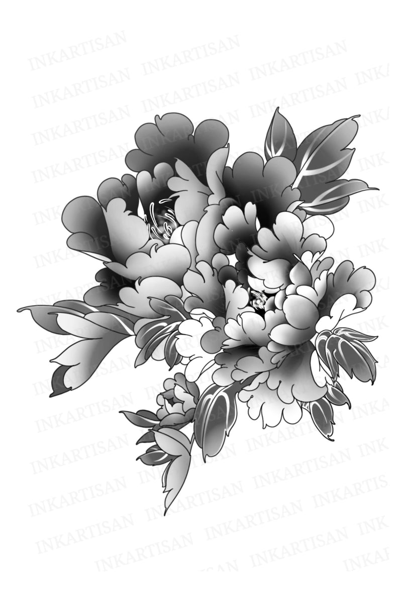 Monochrome Blossom Temporary Tattoo - INKARTISAN