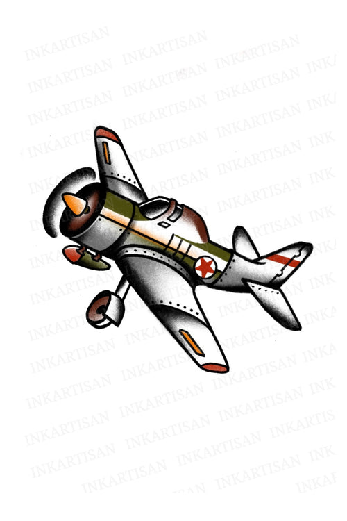 Retro Bomber Temporary Tattoo - INKARTISAN