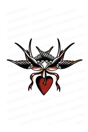 Soaring Heart-to-Heart Temporary Tattoo - INKARTISAN