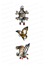 Bloody Ink & Butterfly Temporary Tattoo - INKARTISAN