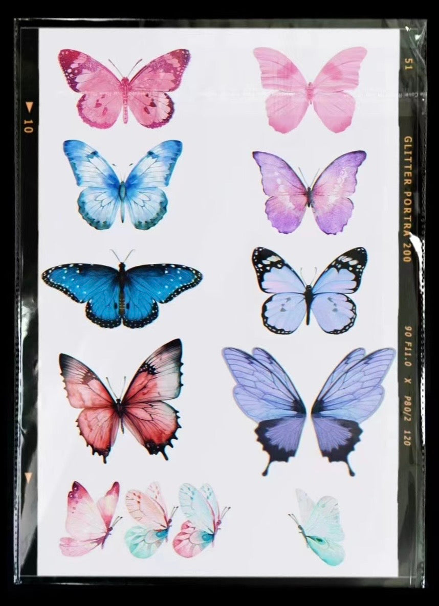 Cascade of Wings - Butterfly Temporary Tattoos Set | INKARTISAN